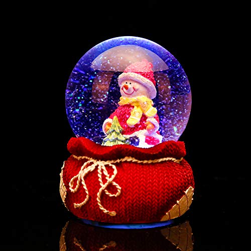 image for APELPES Snow Globe Crafts- Sculptured Resin Water Ball - Christmas Val