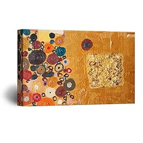 Canvas Wall Art - Abstract Golden Painting Color Composition - Giclee Print Gallery Wrap Modern Home Art Ready to Hang - 12x18 inches