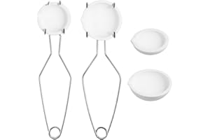 SEWACC Melting Ceramic Crucible Set Ceramic Crucible Bowls Quartz Melting Dishes Pot with Tongs Handle for Melting Metal