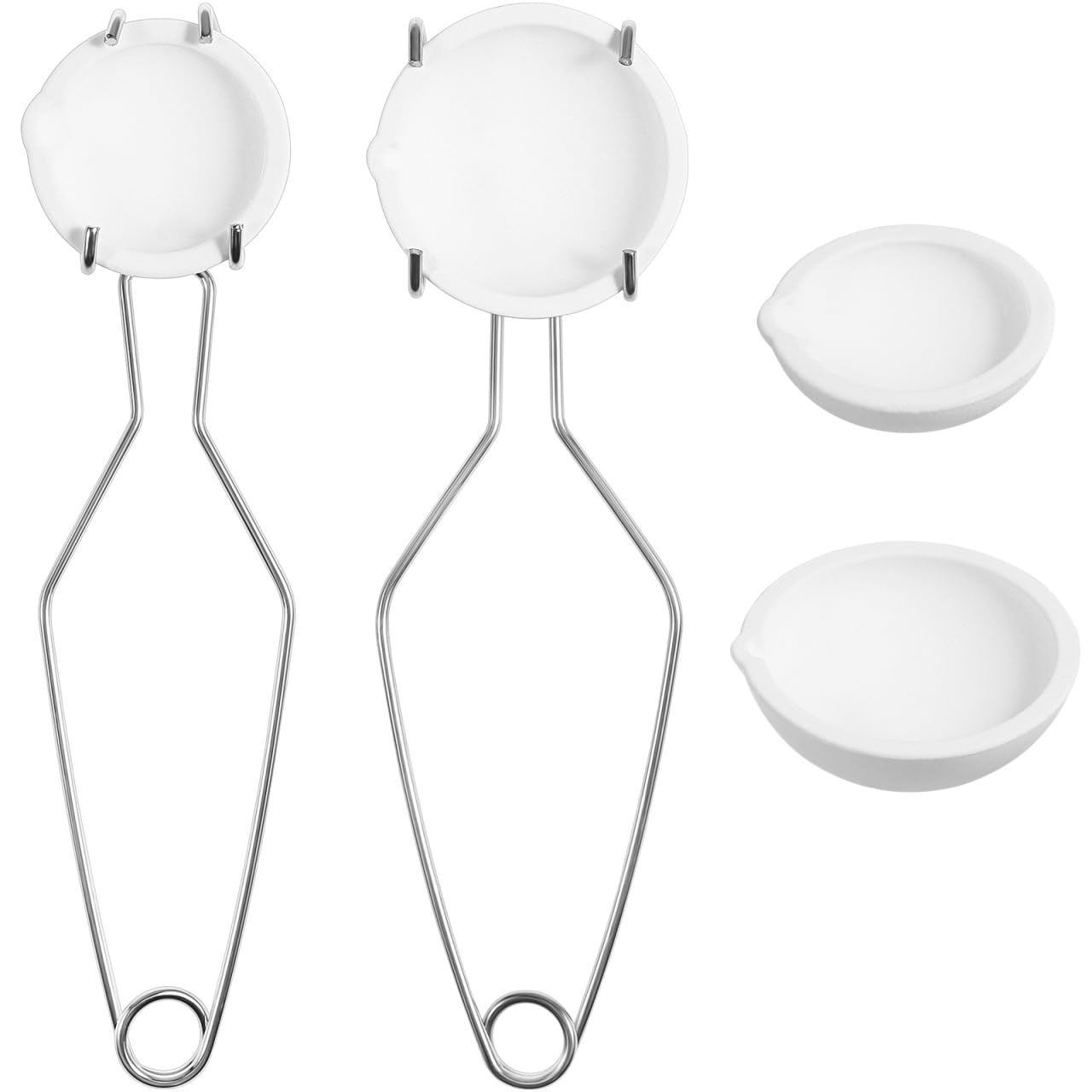 Anneome Crucibles Kit with Tongs for Metal Melting and Jewelry Casting High Temperature Resistant Bowls Set for Silver Smelting and Metalworking Includes 2 Crucibles and Tongs