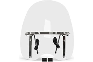 WYNMOTO 19"x17" Clear Windshield Fit for Honda Magna Shadow Spirit Sabre Kawasaki Vulcan Vn Harley Davidson Sportster Dyna Glide Softail Suzuki Savage Intruder Volusia Boulevard Yamaha Cruiser