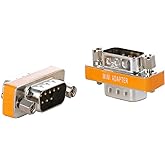 Arnorin DB9 Null Modem Adapter Male to Male 2 Pack