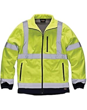 Mens Hi Vis Waterproof Softshell Work Jacket