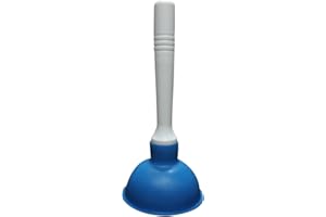 NewFerU Drain Plunger, Small Hand Force Plumber Helper, Little 4 inch Cup Clog Remover, Tiny Rubber Unclogger in 9" Short Han