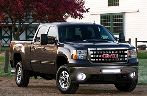 iJDMTOY 20" 100W High Power Single-Row CREE LED Light Bar w/ Lower Bumper Insert Mounting Brackets and On/Off Switch Wiring Kit For 2009-2013 GMC 1500 or 2008-2014 2500 3500 HD