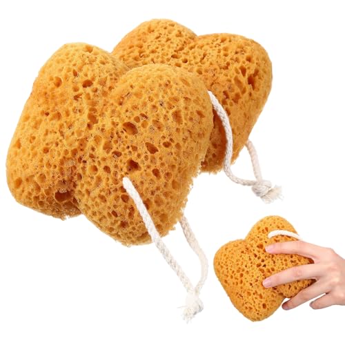 TIESOME 2 Pcs Sea Sponge for Shower, Large Sea Bath Sponges for Men & Women, Dense Foam Exfoliating Body Sponge for Gentle Deep Cleansing, Ultra Soft for Sensitive Dry Skin