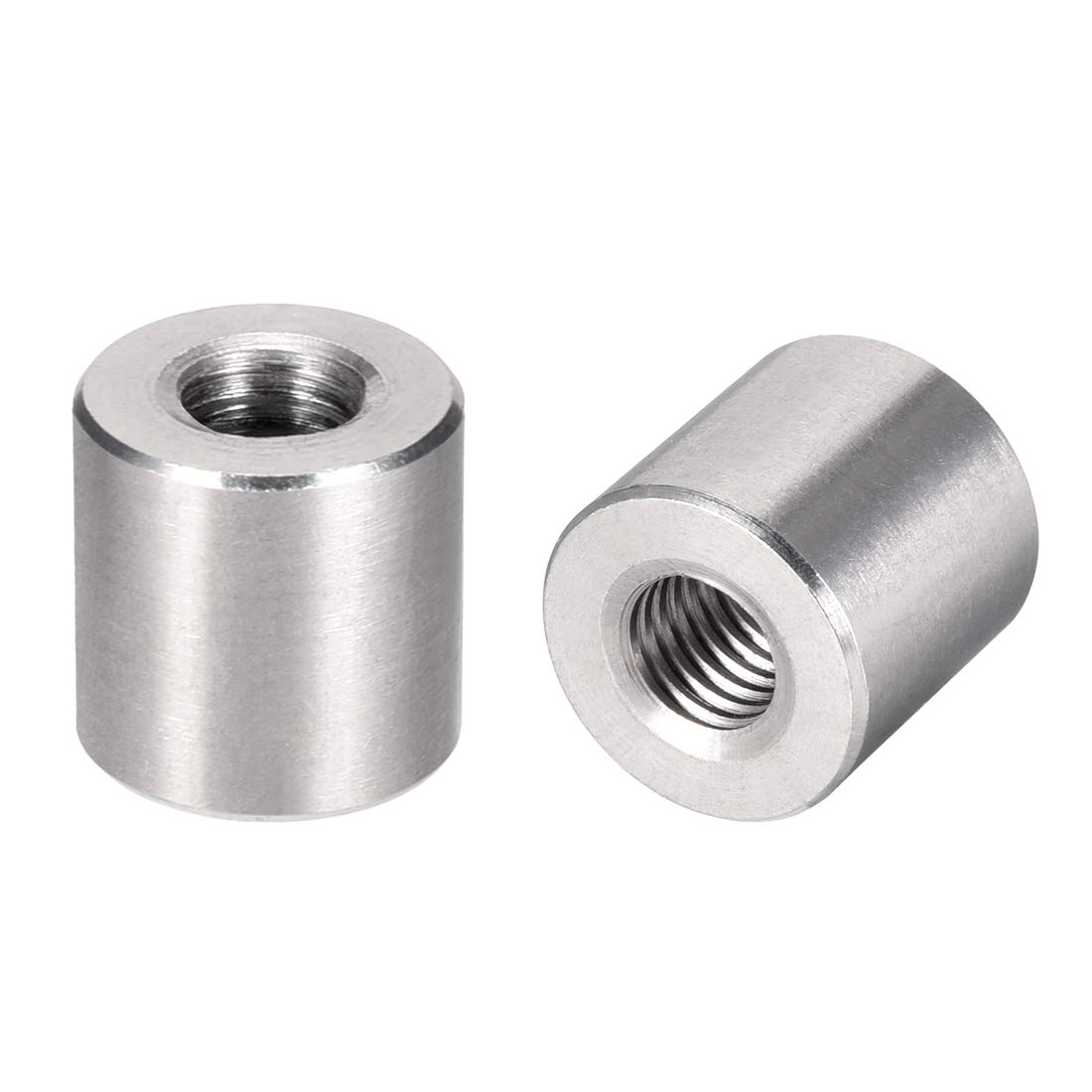 sourcing map Round Connector Nuts, M10x20mm Height Sleeve Rod bar Stud Nut Stainless Steel 304, Pack of 5