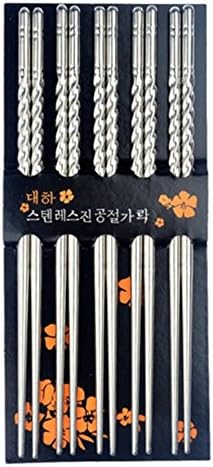 Chopsticks 5 Pairs Portable Stainless Steel chopsticks metal Exquisite Non-slip palillo chino for sushi korean metal chopsticks