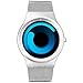 SINOBI Stylish Men's Watches Blue Women's Quartz Wrist Watch with Unique Design and Silver Stainless Steel Milanese Mesh Band