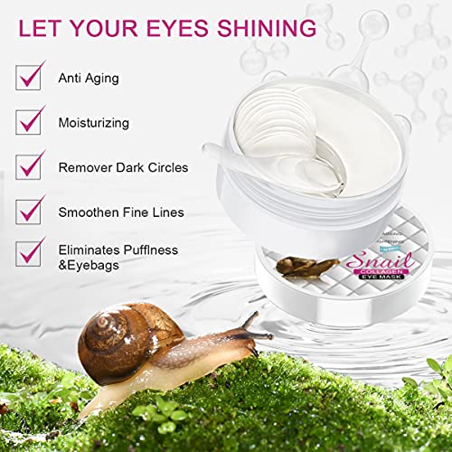AICHUN Snail Under Eye Patches,Eye Collage Mask Treatment for Eye Bags