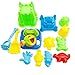Fun Central 15 pc Beach Sand Toy Set in Zippered Bag for Toddlers & Kids - includes Beach Molds, Bucket & Shovel Tools