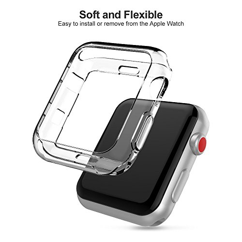 Apple Watch Series 3 Case 42mm, Alritz Soft Slim TPU Protective Case Flexible Anti-Scratch Bumper Cover for Apple Watch Series 1/2/3 (Black) - Thumbnail 3