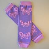 Butterflies - Purple & Pink Organic Leg Warmers By Bambino Land