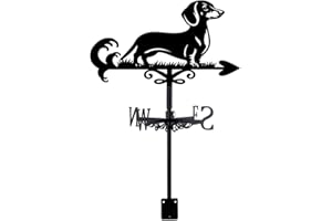 SUPERDANT Dog Weathervane Dachshund Weather Vane for Roof Mount Animal Metal Weathervane for Garden Dog Wind Direction Indicators for Farmhouse Yard Outdoor Farm Barn Sheds Patio Decoration