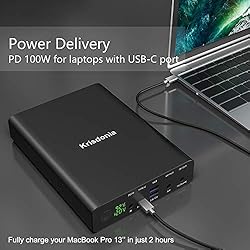 Krisdonia 100W USB-C PD Power Bank, 64000mAh