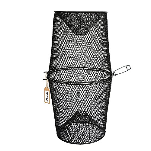 Pisfun Minnow Trap Crawfish/Ell/Grass Shrimp/Crawdads Trap Steel Bait Traps Storage Fishing Net Bucket