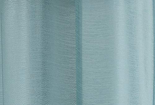 Warm Home Designs Pair of 2 Long Size 54" (Width) x 108" (Length) Dusty Blue Sheer Window Curtains. 2 Elegant Voile Panel Drapes are 108 Inch Wide Total - K Dusty Blue 108"