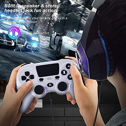Manette de Jeu sans Fil pour PS4, Manette de Jeu pour Sony Playstation 4 Pro/Slim/PC avec pavé Tactile Haut-Parleur et Prise Casque…