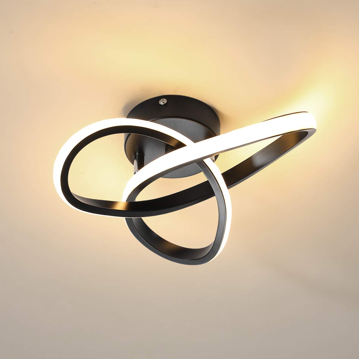 minifair minfair Modern LED Ceiling Light,Round Geometry Ceiling Lamp,Chic Chandelier 3000K for Hallway,Living Room,Bedroom 18W Dia 24CM