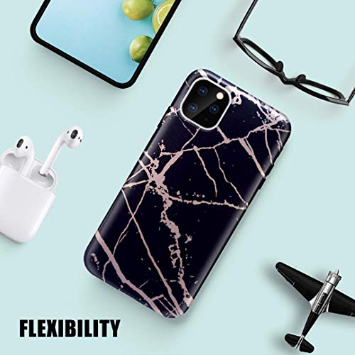iPhone 11 Pro Max 2019 6.5 Case, Ranyi Gold Stamping Marble Pattern [Support Wireless Charging] Shock Absorbing Resilient TPU Rubber/Silicone Case for Apple 2019 6.5 Inch iPhone 11 Pro Max (3)