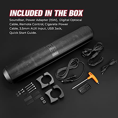 kemimoto UTV Soundbar Bluetooth X3 Sound Bar Waterproof SxS Soundbars