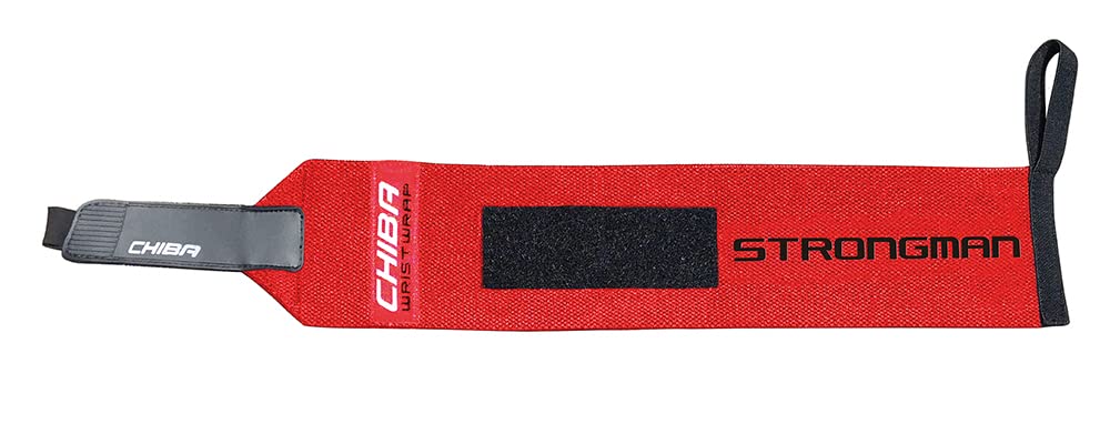 Chiba Unisex Adult Strongman Wristwrap Glove - Red, Size EG
