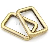 CRAFTMEMORE 3/4 Inch Rectangle Rings Buckle Metal Round Rectangular Loop for Bag Belt Strap Quality Finish SCLP 6pcs