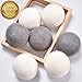 Yazer Pack of 6 Wool Dryer Balls XL Handmade Organic New Zealand Natural Fabric Softener (10, White+Grey)