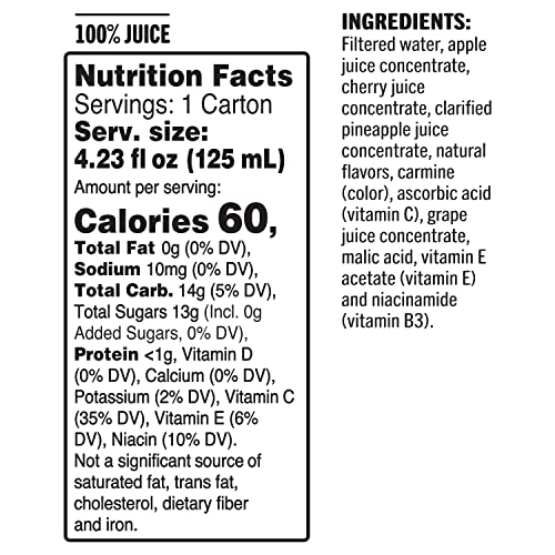 TROPICANA 100% JUICE BOX, FRUIT PUNCH, 4.23OZ (PACK OF 44) – REAL FRUIT JUICES, VITAMIN C RICH, NO ADDED SUGARS, NO ARTIFICIAL FLAVORS