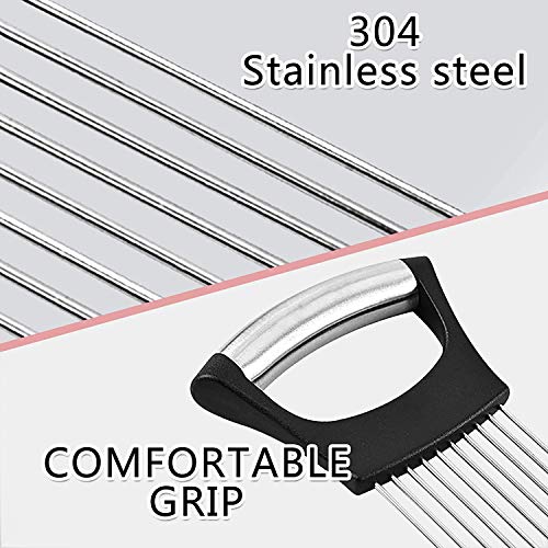 Food Slicer Assistant Tomato Meat Slicer Stainless Steel Onion Slicer Chopper Onion Vegetable Holder Cutting Kitchen… - Image 2