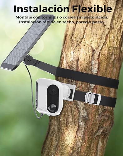 VIRTAVO XM1 Outdoor WiFi Surveillance Camera Solar 1080P Dual Lens, 160° Panoramic without Distortion, Starlight Night Vision, PIR Detection, IP65, for Home and Garden