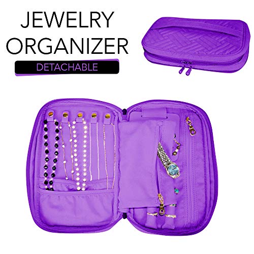 Silverflye Travel Jewelry Organizer and Makeup Bag AllinONE Travel Jewelry Organizer and