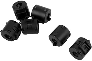 uxcell 6PCS Ferrite Ring Core Filter Black Ferrite Beads Clip RFI EMI Cable Clip for 8mm Diameter Cable