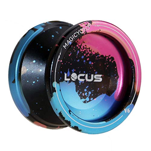 YOSTAR Professional Responsive Yoyo for Kids MAGICYOYO V6 Locus, Metal Yoyo for Beginner, Replacement Unresponsive Ball Bearing + Removal Bearing Tool + Bag + 5 Yoyo Strings (Black Blue Pink) - Thumbnail 2