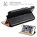 iPhone 6s Plus/6 Plus Case, Benuo [Litchi Pattern Series] Folio Flip Genuine Leather Case [Stand Function] [Card Holder] with Magnetic Closure for Apple iPhone 6 Plus/iPhone 6s Plus 5.5 inch (Black)