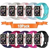 Haveda Sport Band Compatible for Apple Watch 38mm 40mm, Women iWatch Wristbands for iWatch, Apple Watch Series 4, Series 3, Series 2, Series 1 Men Kids, 10Pack 38mm/40mm M/L