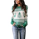 EXLURA Patterns Reindeer Ugly Christmas Sweater