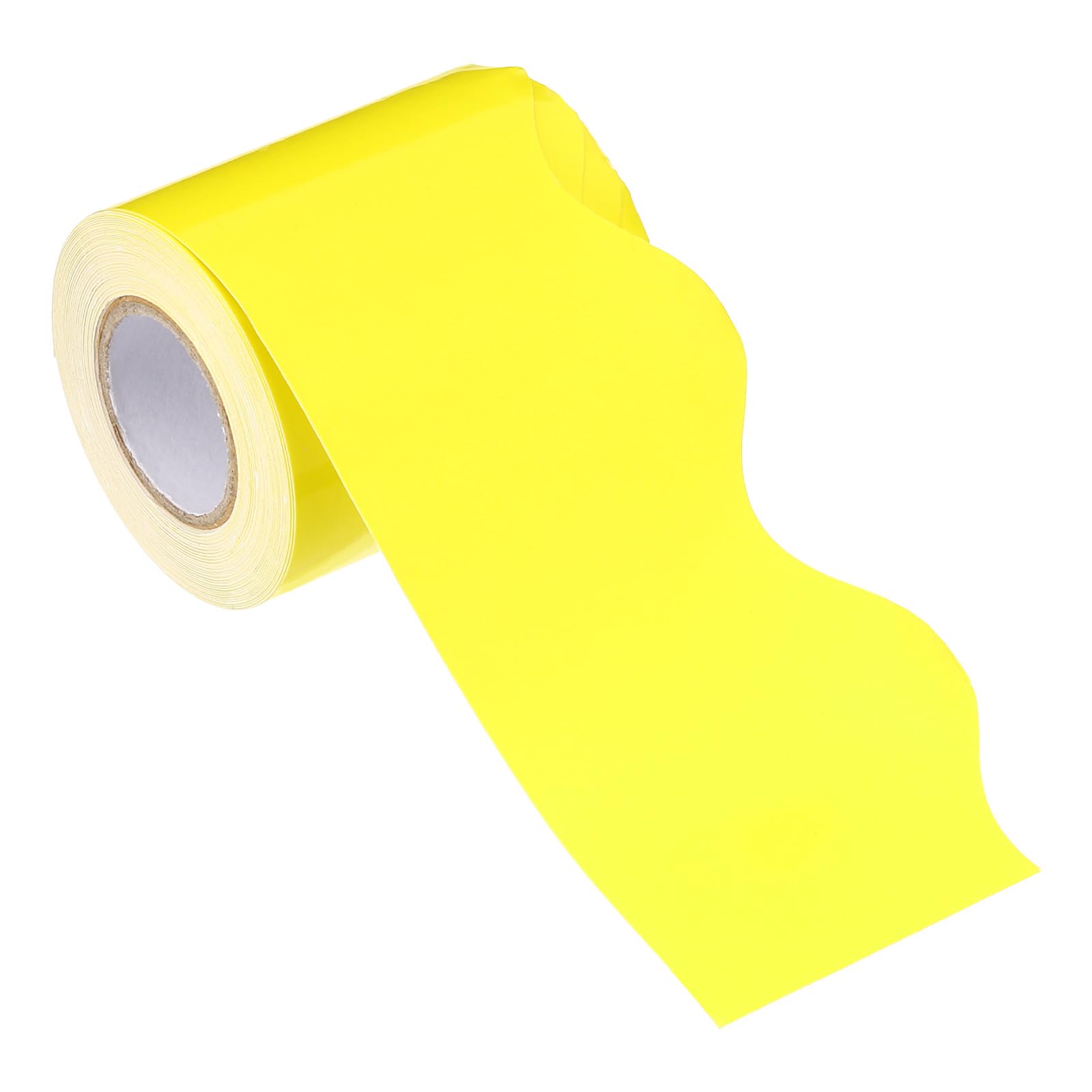 PATIKIL 2.24" x 32.8Ft Bulletin Board Border,Scalloped Trim Strips Wall Decor for Locker Classroom Cork Poster Black Board White Chalkboard, Bright Yellow