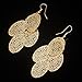 Lightweight Filigree Teardrop Oval Earrings Gold Chandelier Earrings Hollow Alloy Fishhook Layer Earrings