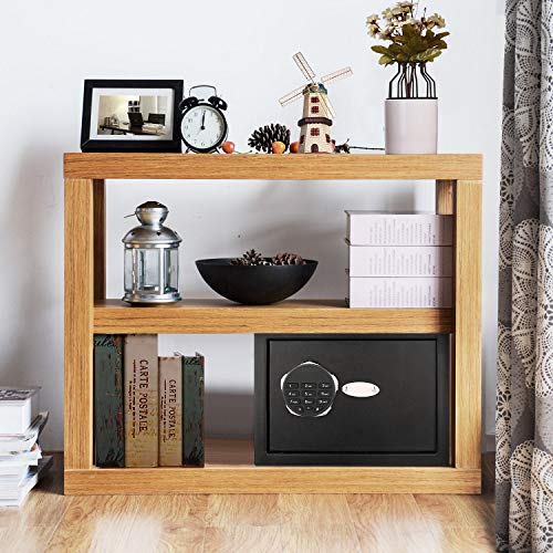 Digital Electronic Security Safe Box, Home Safe with Digital Keypad 0.57 Cubic Feet Black for Jewelry Money Cash Valuables