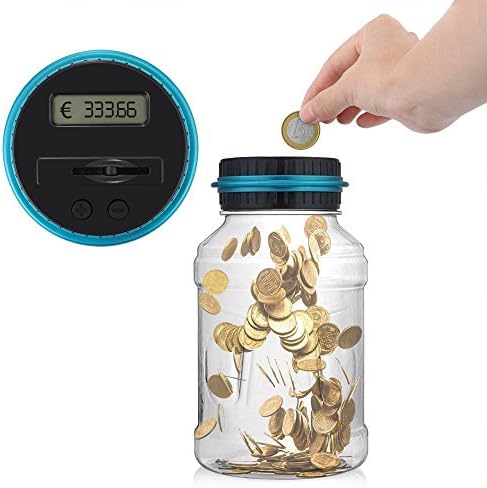 Digital Coin Counting Money Saving Box Design To Accept All Euro Circulated Coinseasy Twist, Take Off Lid For Your Most Convenience