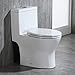 Woodbridge Moder Design, Elongated One piece Toilet Dual flush 1.0/1.6 GPF,with Soft Closing Seat, white, T-0032