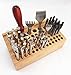 WellieSTR Wooden Stamp Stand Holder Wooden Holding Organiser Wood Tool Stand for Storing leathercraft Punches Tool Total 76 Hole