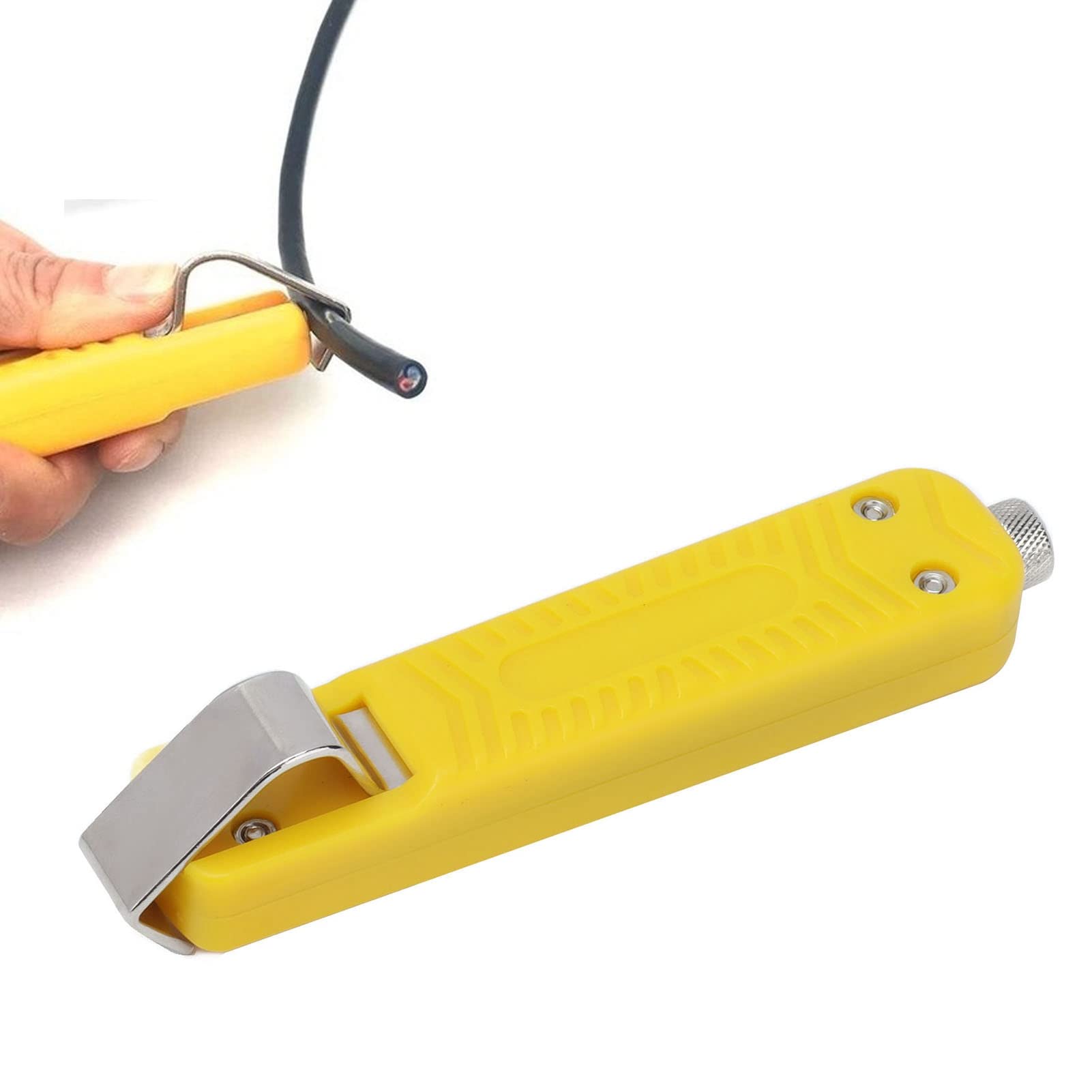 Ciciglow Cable Stripping Knife, Stainless Steel, Yellow, 4-16 mm Ø Round Cable Stripping