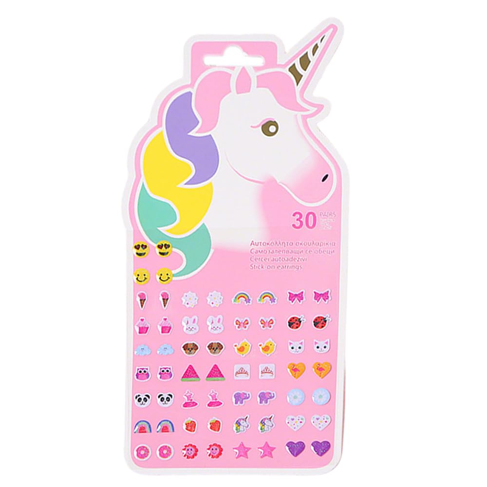 Stick On Earrings for Girls, 3D Self-Adhesive Glitter Craft Crystal Earring, Earring Sticker Nail Sticker Art Decal Party Bag Fillers Decor for Kids Girls Birthday Gift