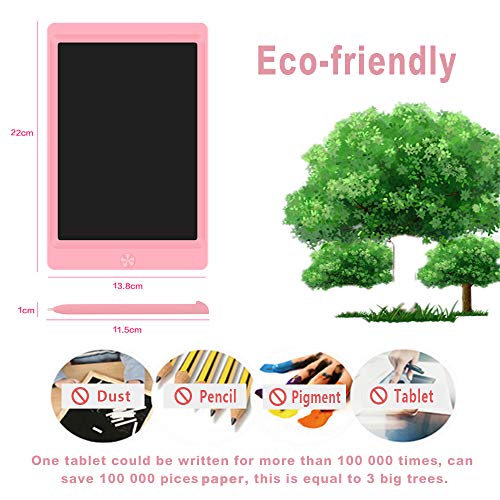 LCD Writing Tablet, 8.5-inch Writing Board Doodle Board, Electronic Doodle Pads Drawing Board with Lock Function Gift for Kids and Adults at Home,School and Office (Pink)