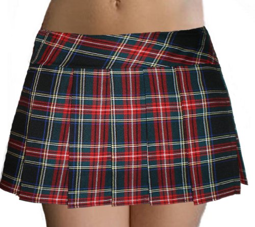 Black and red Schoolgirl Tartan Plaid Pleated Mini Skirt Highland