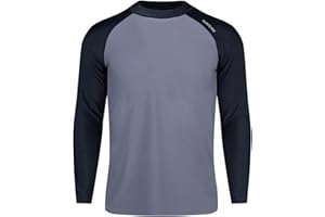 SURFEASY Men's Long Sleeve Rash Guard Swim Shirt, UPF 50+ Sun Protection Quick Dry Sun Shirt