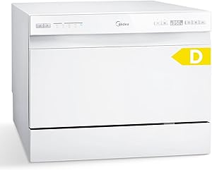 Midea Mini Geschirrspüler 6 Maßgedecke, 6+1 Programme, IOT-Steuerung, Startzeitvorwahl, Extra Trockungs-Funktion, Tischgeschirrspüler Ideal für Kleine Wohnungen, 2024 NEUES Modell