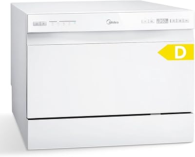 Midea Mini Geschirrspüler 6 Maßgedecke, 6+1 Programme, IOT-Steuerung, Startzeitvorwahl, Extra Trockungs-Funktion, Tischgeschirrspüler Ideal für Kleine Wohnungen, 2024 NEUES Modell